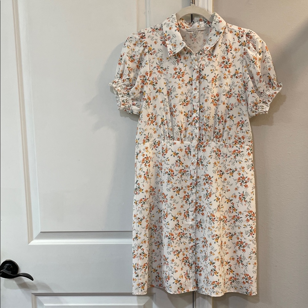 Love Tree White Floral Mini Dress